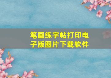 笔画练字帖打印电子版图片下载软件