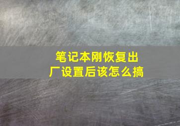 笔记本刚恢复出厂设置后该怎么搞