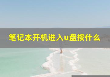 笔记本开机进入u盘按什么