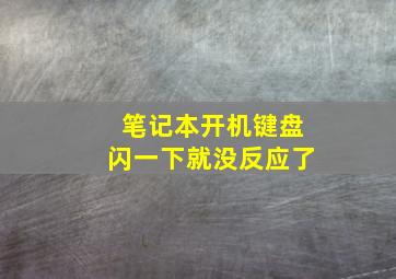 笔记本开机键盘闪一下就没反应了