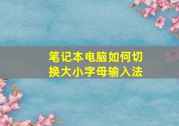 笔记本电脑如何切换大小字母输入法