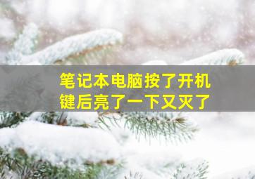 笔记本电脑按了开机键后亮了一下又灭了