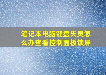 笔记本电脑键盘失灵怎么办查看控制面板锁屏