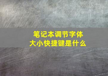 笔记本调节字体大小快捷键是什么