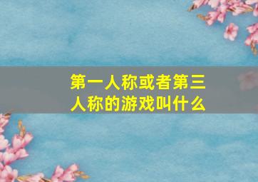 第一人称或者第三人称的游戏叫什么