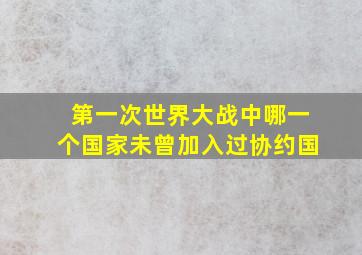 第一次世界大战中哪一个国家未曾加入过协约国