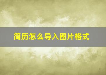 简历怎么导入图片格式