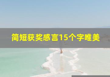 简短获奖感言15个字唯美