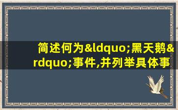 简述何为“黑天鹅”事件,并列举具体事例