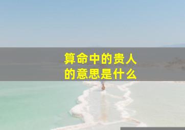 算命中的贵人的意思是什么