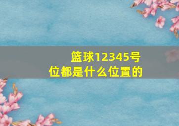 篮球12345号位都是什么位置的