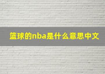 篮球的nba是什么意思中文