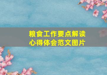 粮食工作要点解读心得体会范文图片