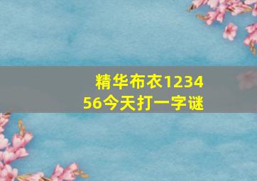 精华布衣123456今天打一字谜