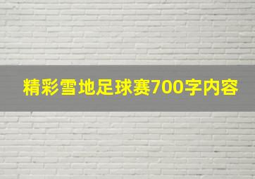 精彩雪地足球赛700字内容