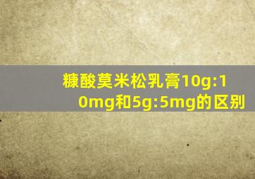 糠酸莫米松乳膏10g:10mg和5g:5mg的区别