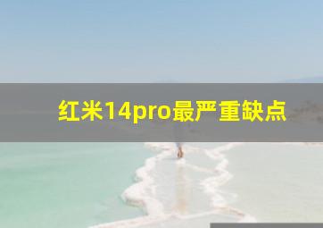 红米14pro最严重缺点