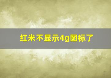 红米不显示4g图标了