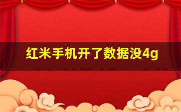 红米手机开了数据没4g