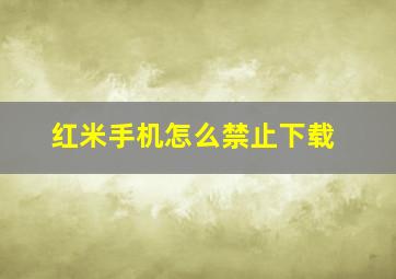 红米手机怎么禁止下载