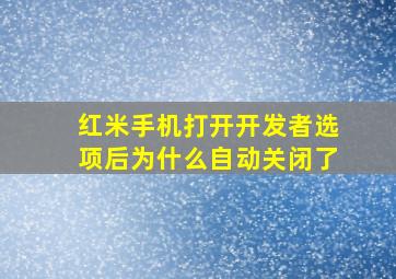 红米手机打开开发者选项后为什么自动关闭了