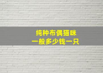 纯种布偶猫咪一般多少钱一只