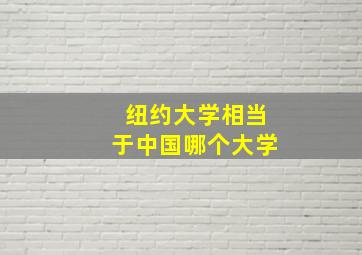 纽约大学相当于中国哪个大学