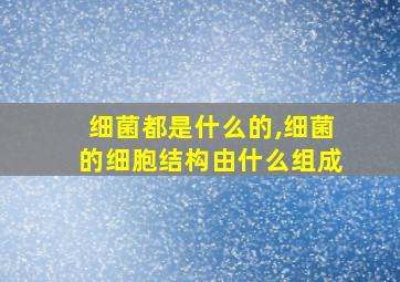 细菌都是什么的,细菌的细胞结构由什么组成