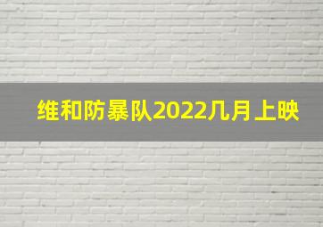 维和防暴队2022几月上映