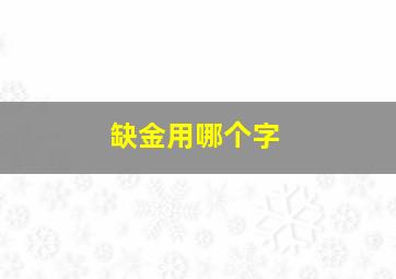 缺金用哪个字