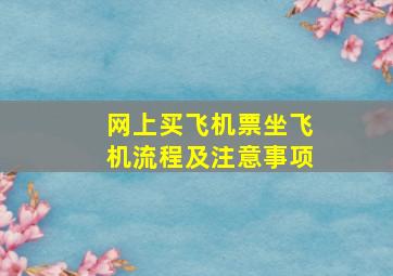 网上买飞机票坐飞机流程及注意事项