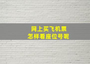 网上买飞机票怎样看座位号呢