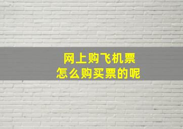 网上购飞机票怎么购买票的呢