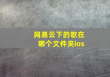 网易云下的歌在哪个文件夹ios