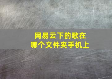 网易云下的歌在哪个文件夹手机上