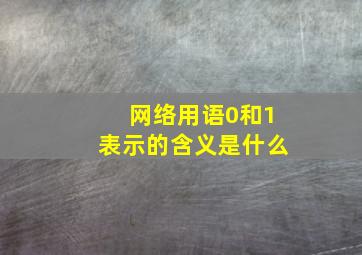 网络用语0和1表示的含义是什么