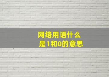 网络用语什么是1和0的意思