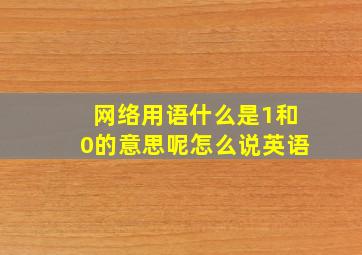 网络用语什么是1和0的意思呢怎么说英语