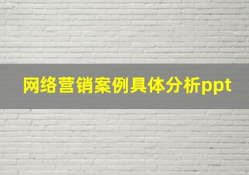 网络营销案例具体分析ppt