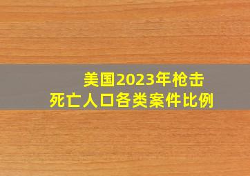 美国2023年枪击死亡人口各类案件比例