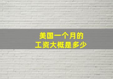 美国一个月的工资大概是多少