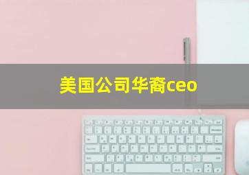 美国公司华裔ceo