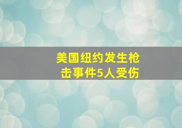 美国纽约发生枪击事件5人受伤