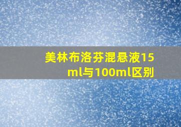 美林布洛芬混悬液15ml与100ml区别