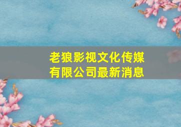 老狼影视文化传媒有限公司最新消息