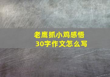 老鹰抓小鸡感悟30字作文怎么写