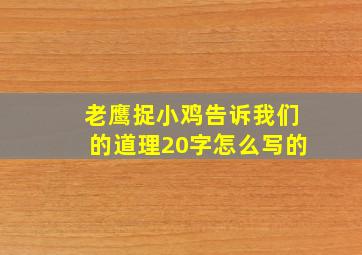 老鹰捉小鸡告诉我们的道理20字怎么写的