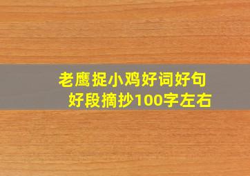 老鹰捉小鸡好词好句好段摘抄100字左右