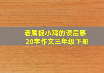 老鹰捉小鸡的读后感20字作文三年级下册