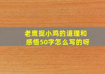 老鹰捉小鸡的道理和感悟50字怎么写的呀